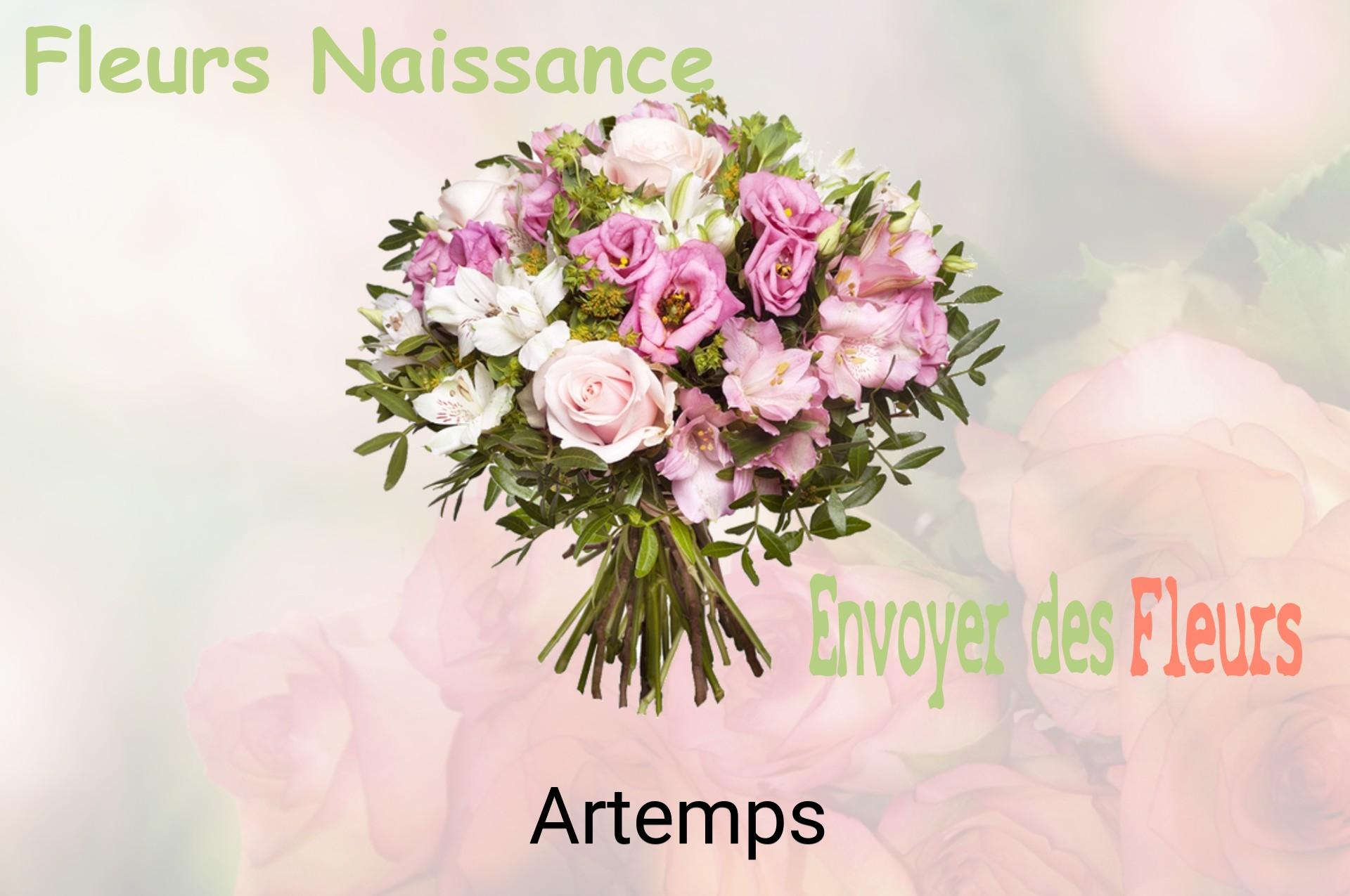 Bouquet de fleurs de naissance livré à Artemps
