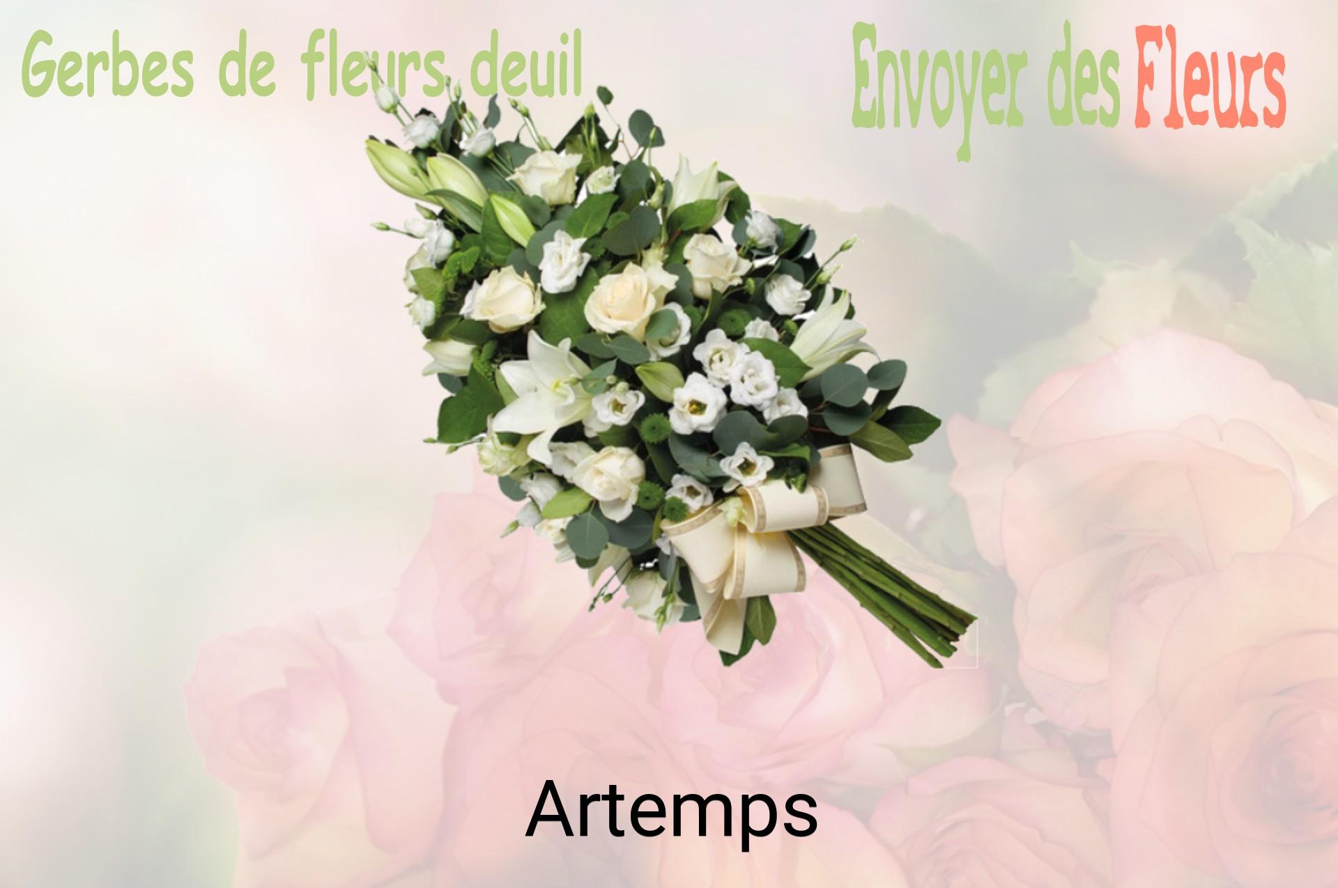 Gerbe de fleurs de deuil livrée à Artemps